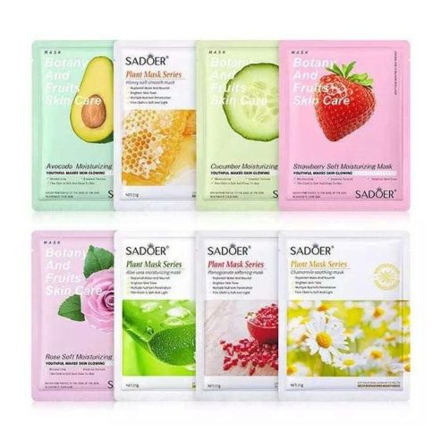 SADOER 8pcs Fruit Face Mask, Moisturizing Skin Care Set